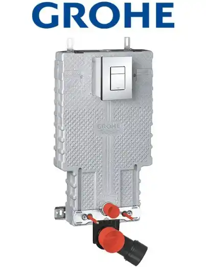 מיכל הדחה סמוי גרואה GROHE לקיר בלוק | בטון + לחצן – תמונה 5