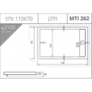 אגנית אקריל מלבנית עם תעלת ניקוז 110X70