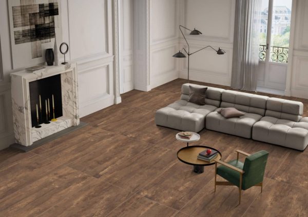 ⁦פורצלן דמוי פרקט המטון בראון 60X120 HAMTON BROWN מט⁩ – תמונה ⁦2⁩
