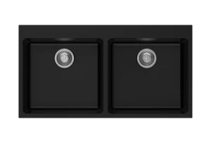 כיור מטבח כפול גרניט דגם סמארט 100 SMART מתאים לארון 96 ס"מ