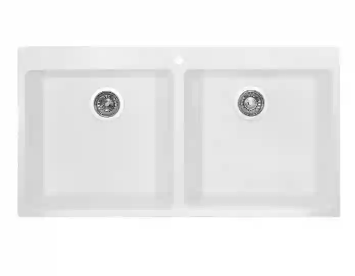 כיור מטבח כפול גרניט דגם סמארט 100 SMART מתאים לארון 96 ס"מ – תמונה 4