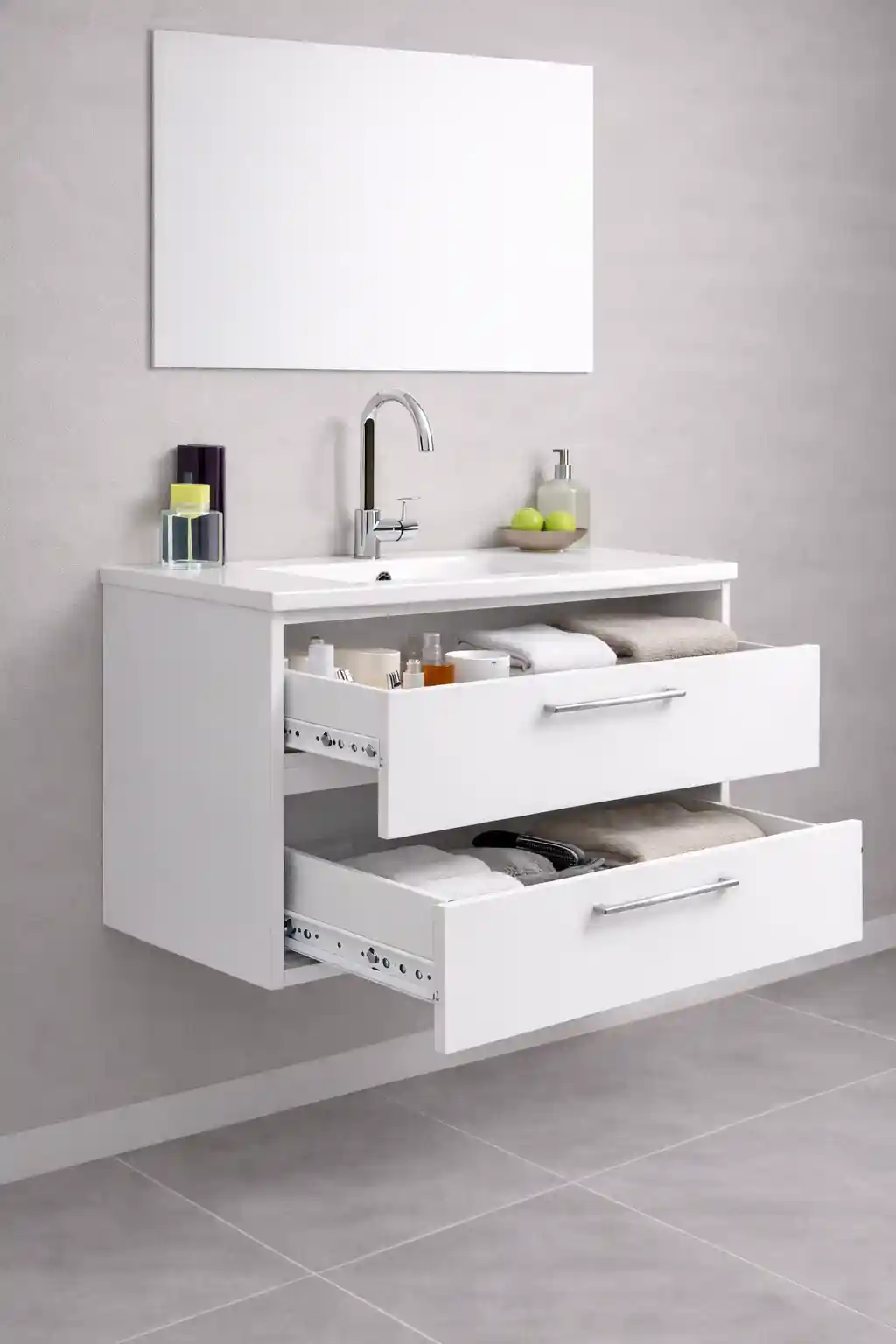 ארון אמבטיה תלוי 2 מגירות ליאם 60 ס''מ (חיסול עד גמר המלאי) – תמונה 2